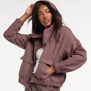 FLX Mauve Hooded Utility Jacket